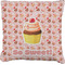 Sweet Cupcakes Faux-Linen Throw Pillow 18" w/ Name or Text