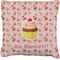 Sweet Cupcakes Faux-Linen Throw Pillow 20" w/ Name or Text