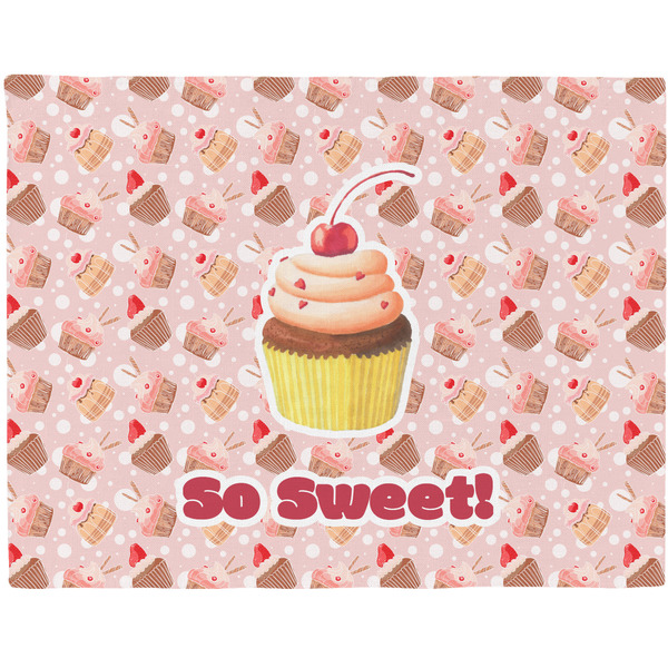 Custom Sweet Cupcakes Woven Fabric Placemat - Twill w/ Name or Text
