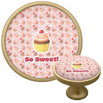 Sweet Cupcakes Cabinet Knob - Gold (Personalized)