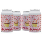 Sweet Cupcakes Can Cooler (12 oz) - Set of 4 w/ Name or Text