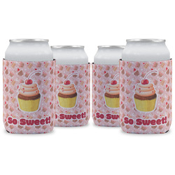 Sweet Cupcakes Can Cooler (12 oz) - Set of 4 w/ Name or Text