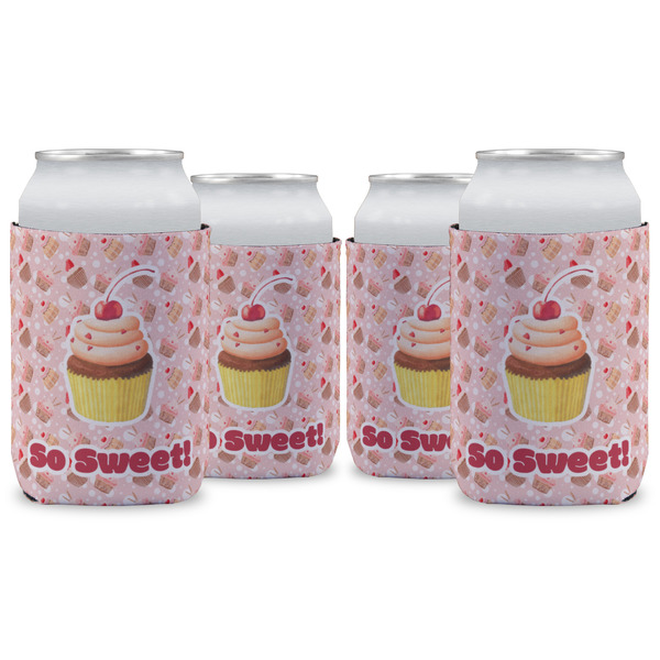 Custom Sweet Cupcakes Can Cooler (12 oz) - Set of 4 w/ Name or Text