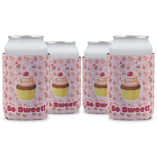 Custom Sweet Cupcakes Can Cooler (12 oz) - Set of 4 w/ Name or Text