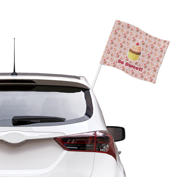 Sweet Cupcakes Car Flag - Large - LIFESTYLE