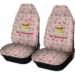 Sweet Cupcakes Car Seat Covers (Set of Two) w/ Name or Text