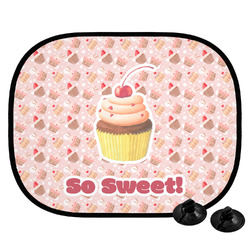 Sweet Cupcakes Car Side Window Sun Shade w/ Name or Text