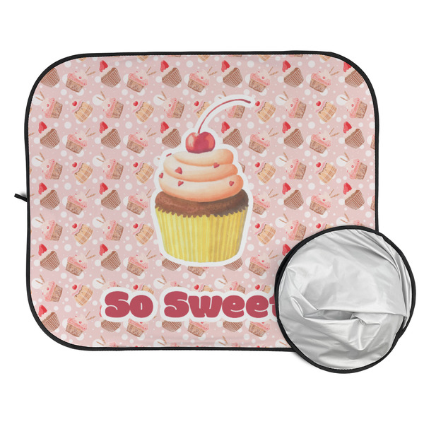 Sweet Cupcakes Car Sun Shades - FOLDED & UNFOLDED