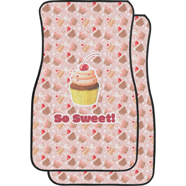 Custom Sweet Cupcakes Car Floor Mats (Front Seat) w/ Name or Text