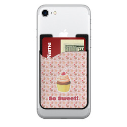 Sweet Cupcakes 2-in-1 Cell Phone Credit Card Holder & Screen Cleaner w/ Name or Text