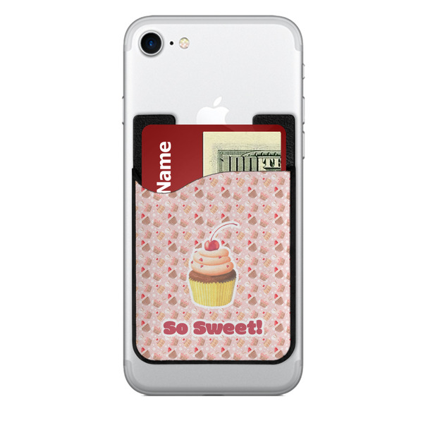 Custom Sweet Cupcakes 2-in-1 Cell Phone Credit Card Holder & Screen Cleaner w/ Name or Text