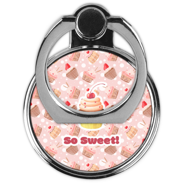 Sweet Cupcakes Cell Phone Ring Stand & Holder - Front (Collapsed)