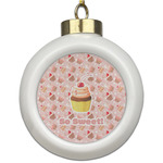 Sweet Cupcakes Ceramic Ball Ornament (Personalized)