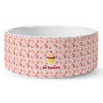 Sweet Cupcakes Ceramic Dog Bowl - Large (Personalized)