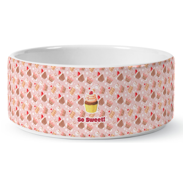 Sweet Cupcakes Ceramic Dog Bowl - Medium - Front