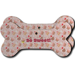 Sweet Cupcakes Ceramic Dog Ornament - Front & Back w/ Name or Text