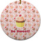 Sweet Cupcakes Ceramic Flat Ornament - Circle (Front)
