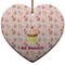 Sweet Cupcakes Ceramic Flat Ornament - Heart (Front)