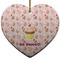 Sweet Cupcakes Heart Ceramic Ornament w/ Name or Text
