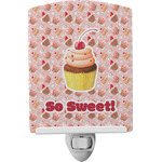 Sweet Cupcakes Ceramic Night Light w/ Name or Text