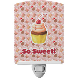 Sweet Cupcakes Ceramic Night Light w/ Name or Text