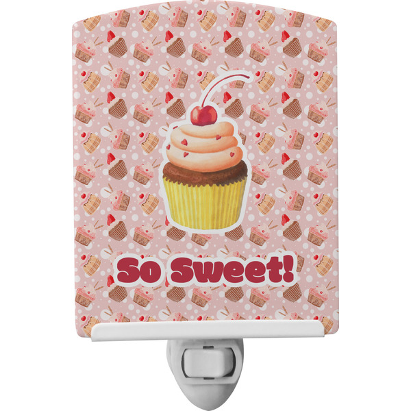 Custom Sweet Cupcakes Ceramic Night Light w/ Name or Text
