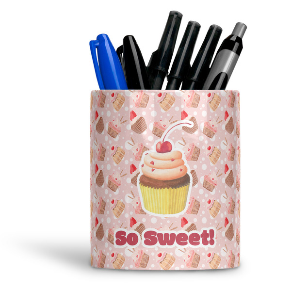 Custom Sweet Cupcakes Ceramic Pen Holder
