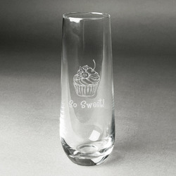 Sweet Cupcakes Champagne Flute - Stemless Engraved - Single (Personalized)