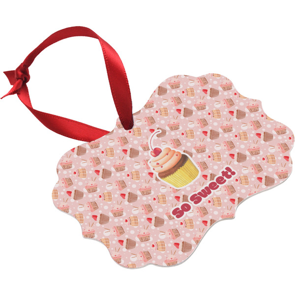 Sweet Cupcakes Christmas Ornament (Angle View)