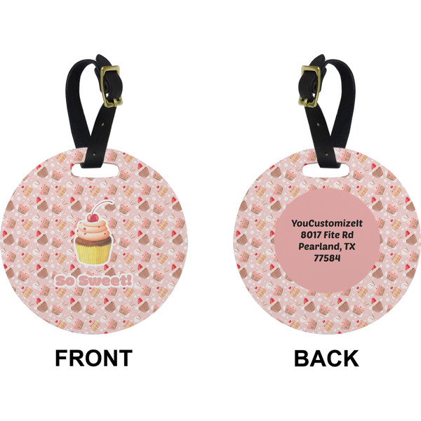 Sweet Cupcakes Circle Luggage Tag (Front + Back)