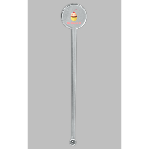 Sweet Cupcakes Clear Plastic 7" Stir Stick - Round - Single Stick