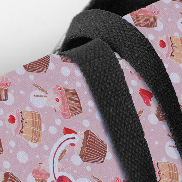 Sweet Cupcakes Closeup of Tote w/Black Handles