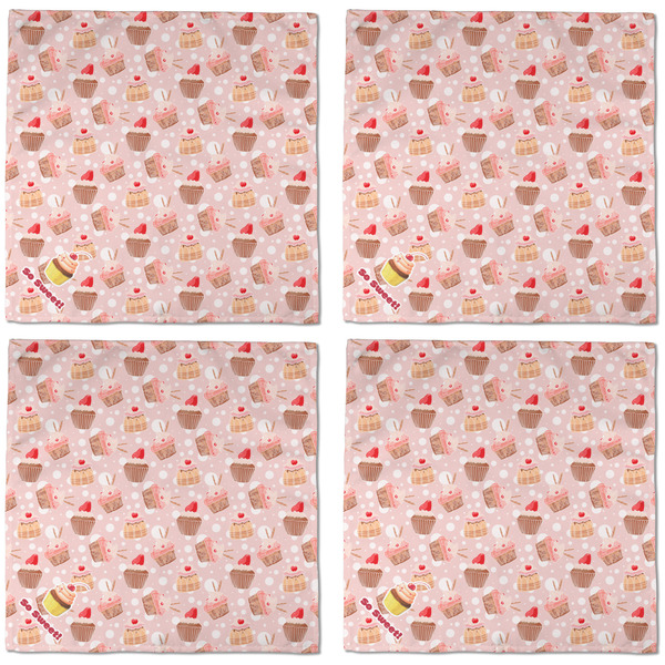 Sweet Cupcakes Cloth Napkins - Personalized Dinner (APPROVAL) Set of 4