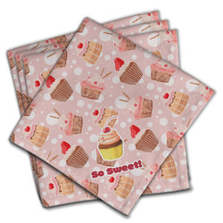 Sweet Cupcakes Cloth Dinner Napkins - Set of 4 w/ Name or Text