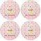 Sweet Cupcakes Coaster Round Rubber Back - Apvl