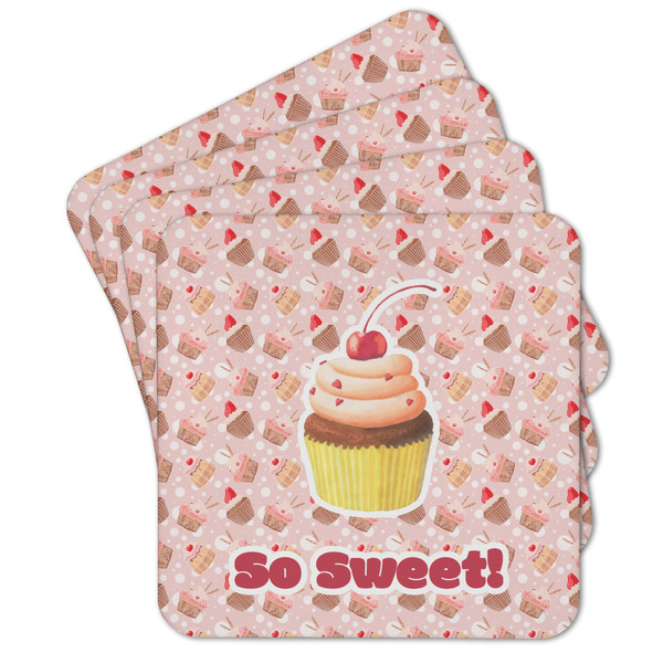 Custom Sweet Cupcakes Cork Coaster - Set of 4 w/ Name or Text