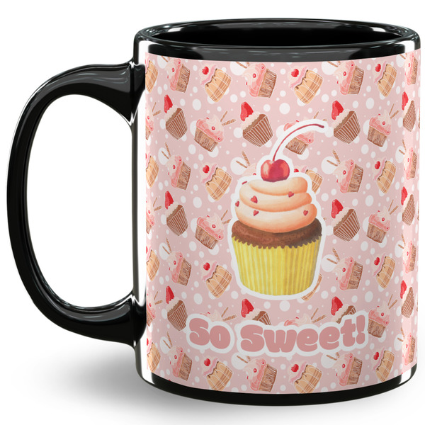 Custom Sweet Cupcakes 11 Oz Coffee Mug - Black (Personalized)
