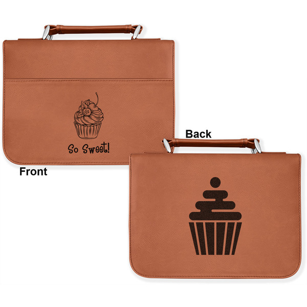 Sweet Cupcakes Cognac Leatherette Bible Covers - Large Double Sided Apvl