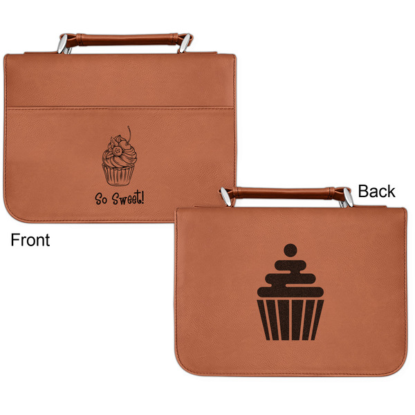 Sweet Cupcakes Cognac Leatherette Bible Covers - Small Double Sided Apvl