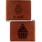 Sweet Cupcakes Cognac Leatherette Bifold Wallets - Front and Back
