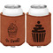 Sweet Cupcakes Cognac Leatherette Can Sleeve - Double Sided Front and Back