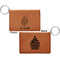 Sweet Cupcakes Cognac Leatherette Keychain ID Holders - Front and Back Apvl