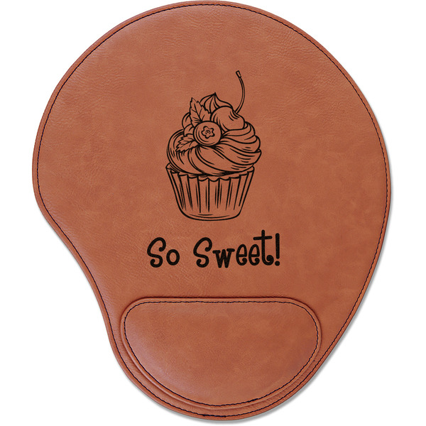 Custom Sweet Cupcakes Leatherette Mouse Pad with Wrist Support (Personalized)