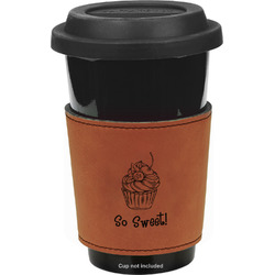 Sweet Cupcakes Leatherette Cup Sleeve - Single Sided (Personalized)