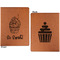 Sweet Cupcakes Cognac Leatherette Portfolios with Notepad - Small - Double Sided- Apvl