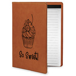 Sweet Cupcakes Leatherette Portfolio with Notepad - Small - Double Sided (Personalized)