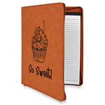 Sweet Cupcakes Leatherette Zipper Portfolio with Notepad (Personalized)