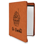 Sweet Cupcakes Leatherette Zipper Portfolio with Notepad - Single Sided (Personalized)