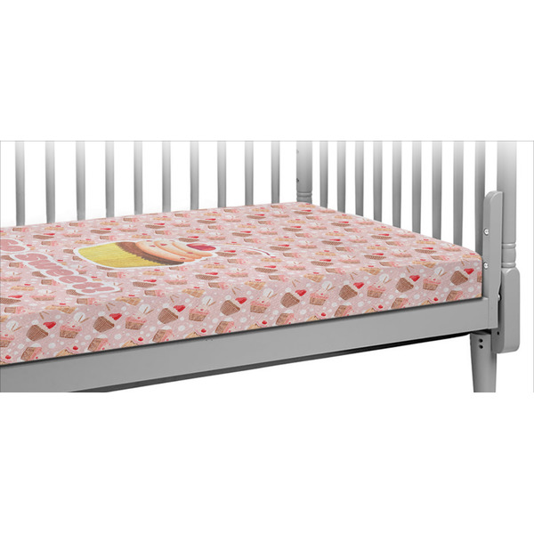 Custom Sweet Cupcakes Crib Fitted Sheet w/ Name or Text