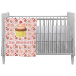 Sweet Cupcakes Crib Comforter / Quilt w/ Name or Text